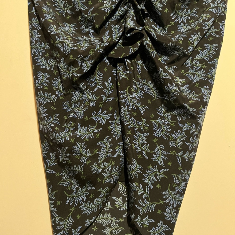 Floral Print Skirt in Black and Blue